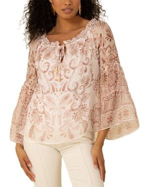 Hale Bob Myra Silk-Blend Blouse - Natural