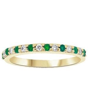 LEVARON 14K 0.35 Ct. Tw. Diamond & Emerald Stackable Ring - Green