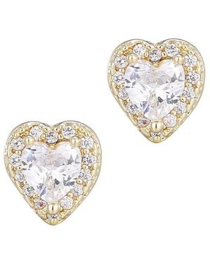 Adornia 14K Plated Cz Heart Halo Stud Earrings - White