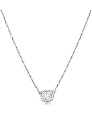 Forever Creations Signature Forever Creations 14K 0.22 Ct. Tw. Diamond Solitaire Necklace - Metallic