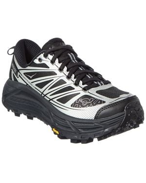 Hoka One One Mafate Speed 2 Leather & Canvas Trainer - Black