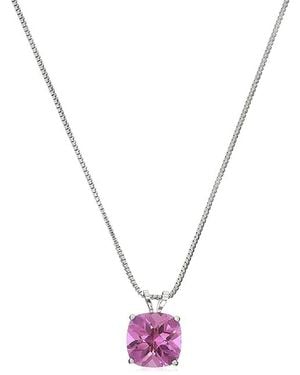 MaxColor 1.10 Ct. Tw. Lab-Grown Sapphire Pendant Necklace - Metallic