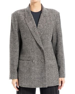 Max Studio Double Breasted Blazer - Grey