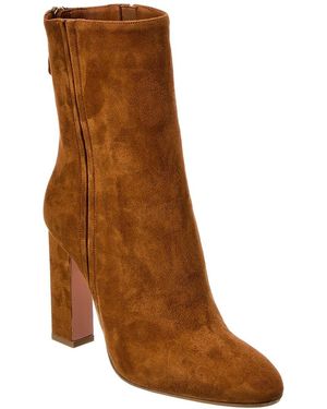 Aquazzura Joplin 105 Suede Bootie - Brown