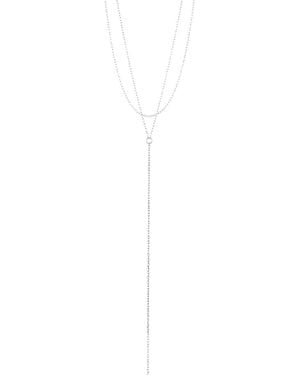 Adornia Layered Lariat Necklace - White