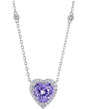 Savvy Cie Cz Heart Pendant Necklace - Blue