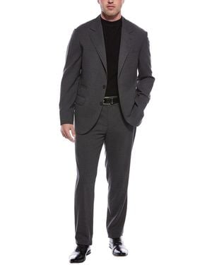 Brunello Cucinelli 2Pc Wool Suit With Flat Front Pant - Black