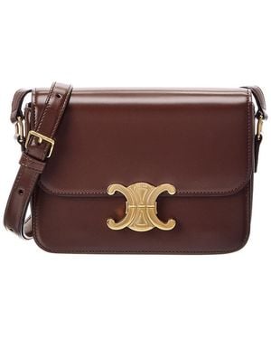 Celine Teen Triomphe Leather Shoulder Bag - Brown