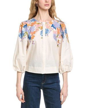 Vince Camuto Ballon Sleeve Top - White