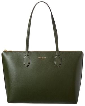 Kate Spade Bleecker Saffiano Leather Large Zip Top Tote - Green