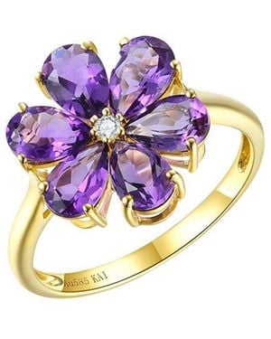 Kai Fine Jewelry 14K 2.12 Ct. Tw. Diamond & Amethyst Cocktail Ring - Purple