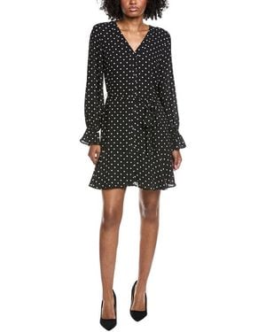 Cece V-Neck Tie Waist Dress - Black