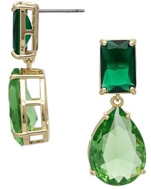 Rivka Friedman 18K Plated Dangle Earrings - Green