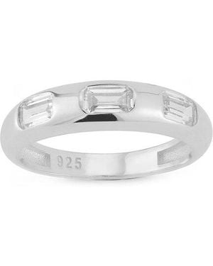 Chloe and Madison Cz Baguette Dome Ring - White