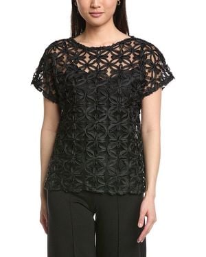 Anne Klein Bateau Dolman Pullover - Black