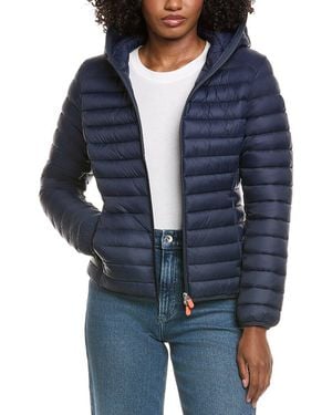 Save The Duck Vicky Short Hooded Basic Jacket - Blue
