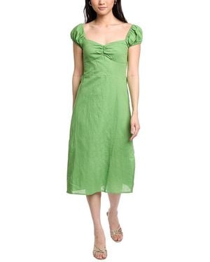Lost + Wander Elia Linen-Blend Midi Dress - Green