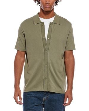 Vince Jacquard Knit Button Shirt - Green