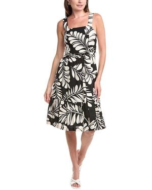 Anne Klein Linen-Blend Midi Dress - White