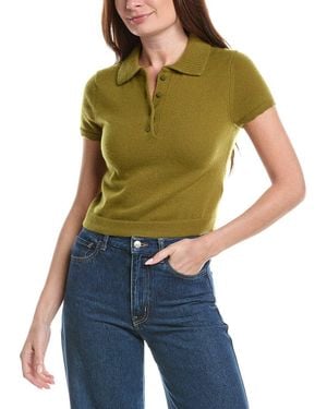 Jonathan Simkhai Twila Cashmere Polo Shirt - Green
