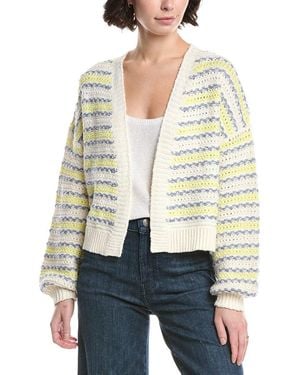 525 America Zoe Crimped Mix Cardigan - White