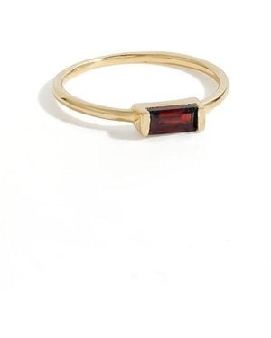 TIRAMISU Plated 0.48 Ct. Tw. Garnet Solitaire Ring - White