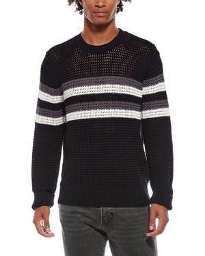 Vince Crafted Crochet Chest Stripe Shirt - Blue
