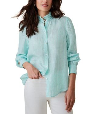 J.McLaughlin Julian Linen Blouse - Blue
