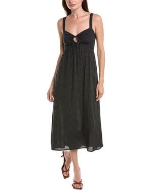 Saltwater Luxe Linen-blend Midi Dress - Blue