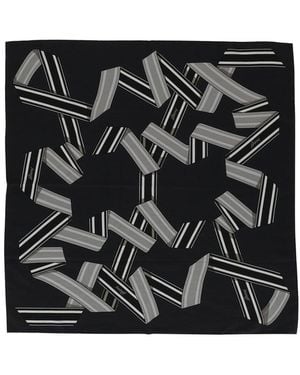Brioni Patterned Silk-Blend Scarf - Black