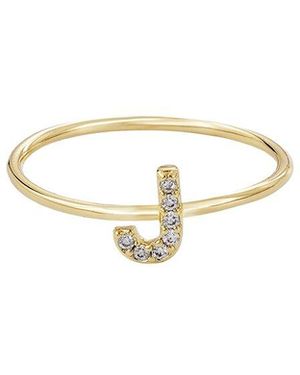 Adornia 14K Plated Cz Initial Ring - Metallic