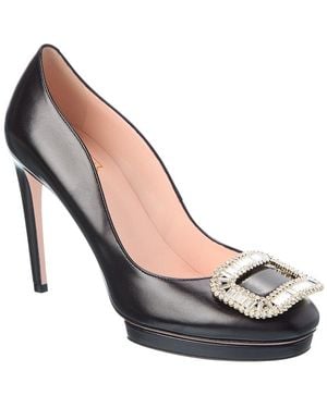 Roger Vivier Leather Platform Pump - Metallic