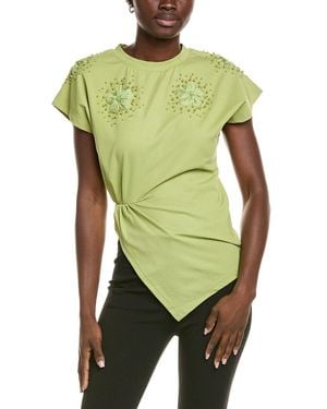 Gracia Beaded Drape T-Shirt - Green