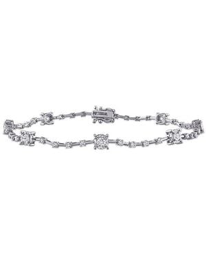 Rina Limor 14k White Gold 0.83 Ct. Tw. Diamond Station Bangle Bracelet