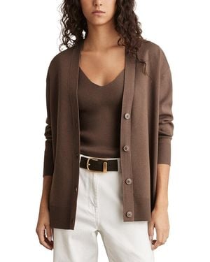 Reiss Lucy Wool-Blend Cardigan - Brown