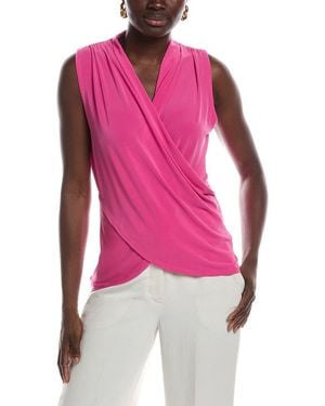 Vince Camuto Draped Surplice Tank - Pink