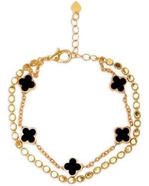 Saachi Multi Clover Charm Bracelet - Metallic