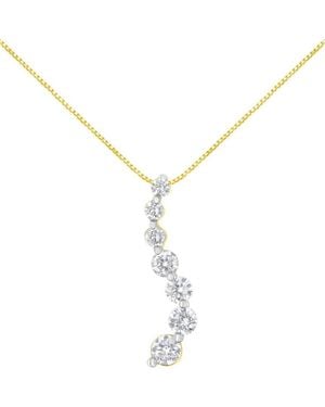 Haus of Brilliance 14K 2.00 Ct. Tw. Diamond Pendant Necklace - Metallic