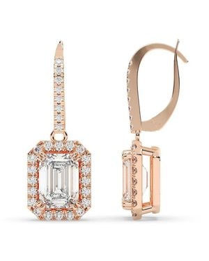 Lab Grown Diamonds 14K Rose 4.30 Ct. Tw. Lab-Grown Diamond Earrings - White