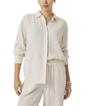 Splendid Gauze Button Down Shirt - White