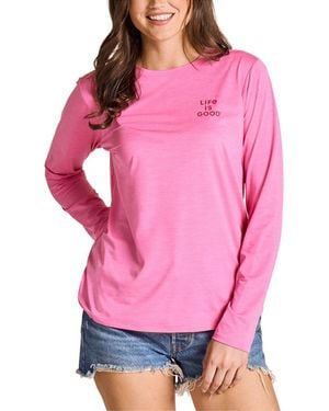 Life Is Good. Long Sleeve Sun Crusher T-Shirt - Pink