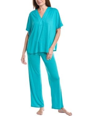 Natori 2Pc Congo Pajama Pant Set - Blue