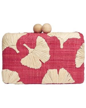Kayu Ami Raffia Clutch - Pink