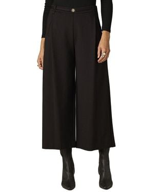 Wit & Wisdom Wide Leg Crop Pleated Trouser - Black
