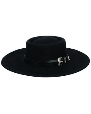 San Diego Hat His Wool Boater - Black
