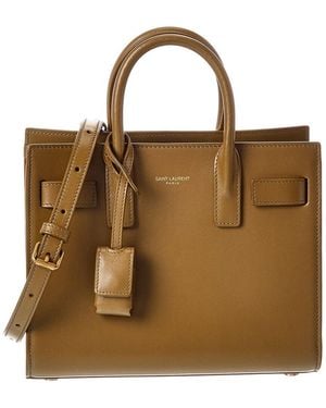 Saint Laurent Nano Sac De Jour Leather Satchel - Brown
