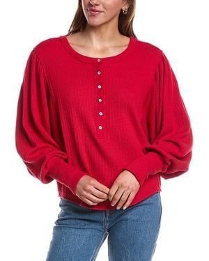 Free People Quinn Knit Top - Red