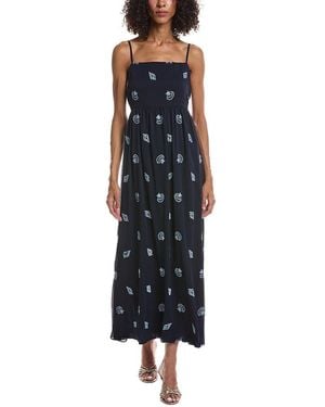 Cece Spaghetti Strap Square Neck Midi Dress - Black