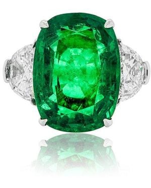 Diana M. Jewels Fine Jewellery White Gold 1.07 Ct. Tw. Diamond Half-set Ring - Green