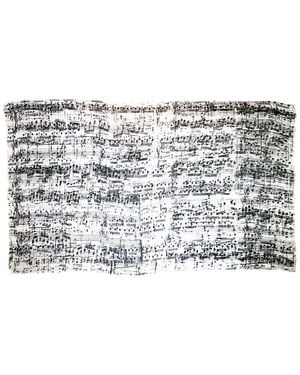 Blue Pacific Musical Notes Scarf - Metallic